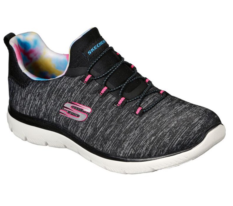 Skechers Dam Svarta/Rosa Sneakers - Summits - Rainbow Swirl - Sverige (WKUJC-4716)